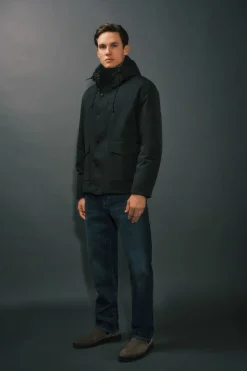 Cortefiel Parka con capucha Negro New