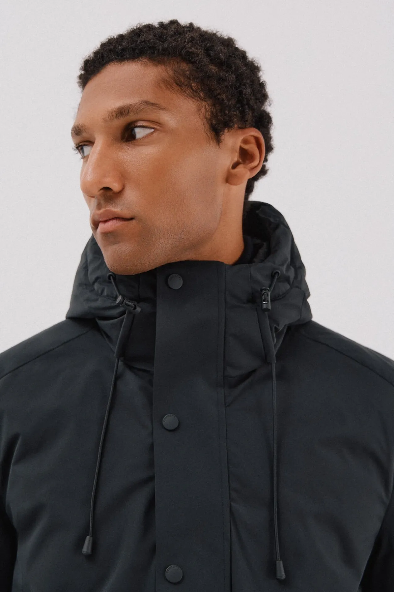 Cortefiel Parka con capucha Negro New