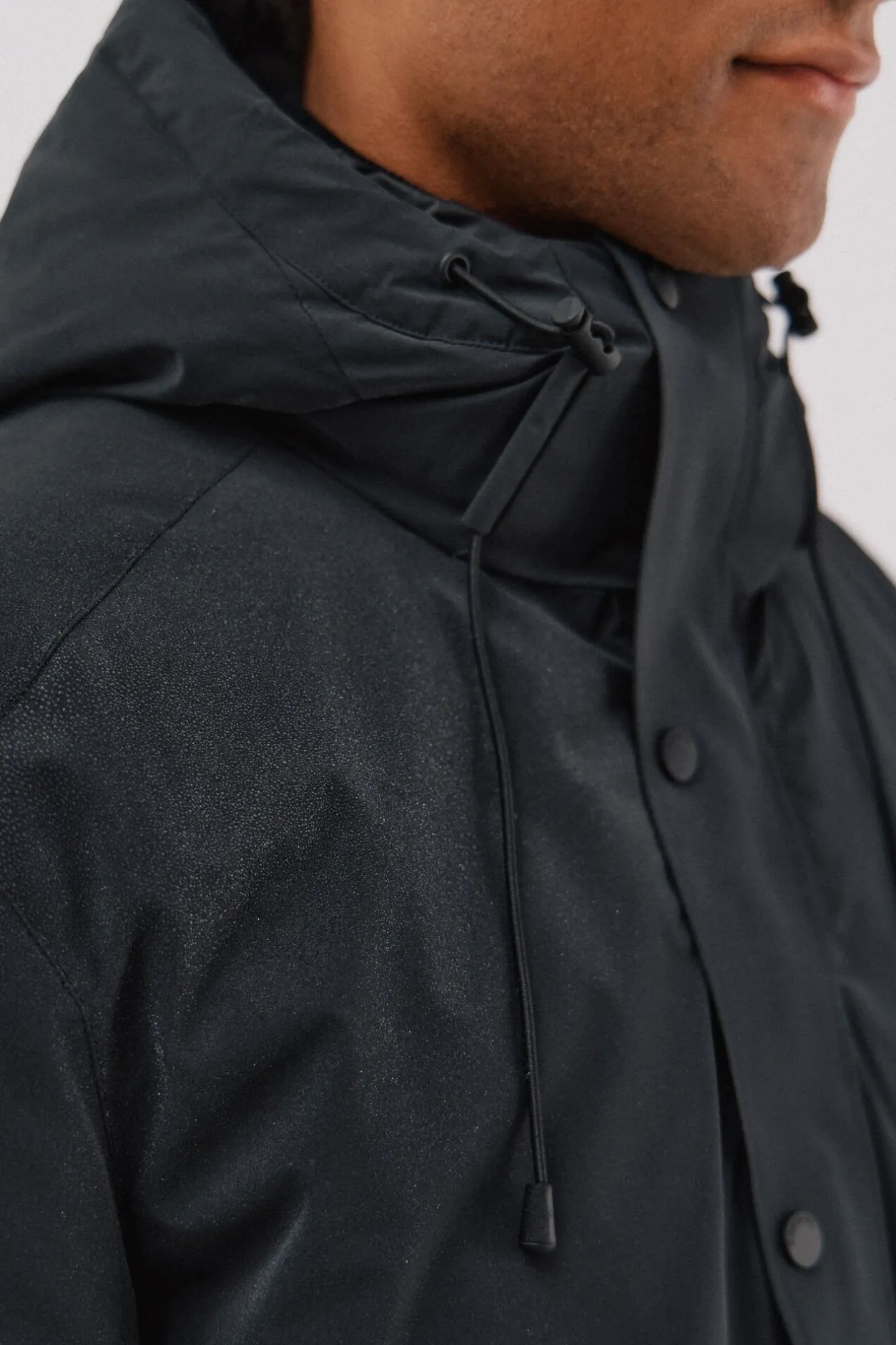 Cortefiel Parka con capucha Negro New