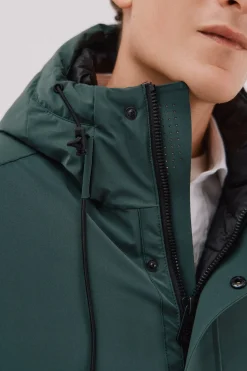 Cortefiel Parka con capucha Verde oscuro Sale