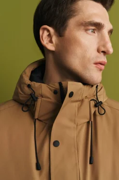 Cortefiel Parka con capucha Camel