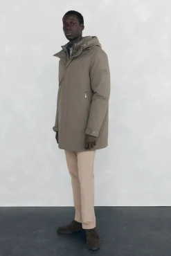 Pedro del Hierro Parka corta capucha Beige Hot