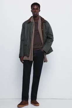 Springfield Parka corta cuello pana kaki Clearance