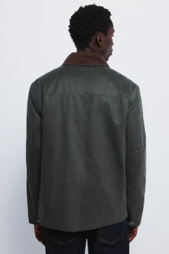 Springfield Parka corta cuello pana kaki Clearance