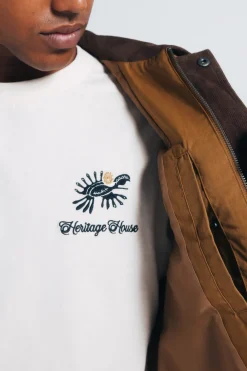 Springfield Parka corta cuello pana amarillo Best