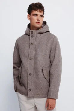 Springfield Parka corta efecto lana nude Discount