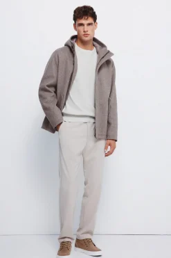 Springfield Parka corta efecto lana nude Discount