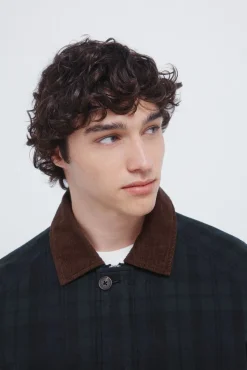 Springfield Parka cuadros cuello pana estampado