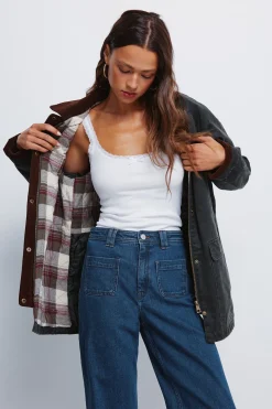 Springfield Parka encerada verde Online