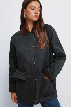 Springfield Parka encerada verde Online