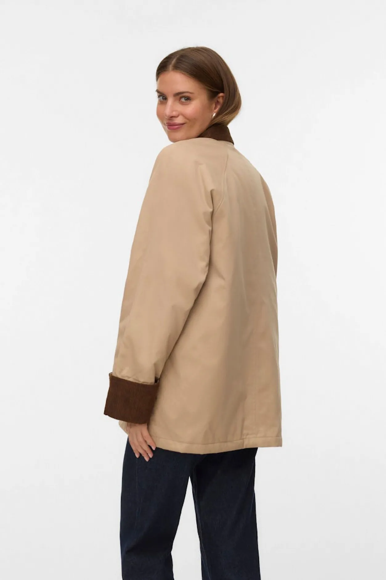 Vero Moda Parka encerada multibolsillos Marrón Clearance