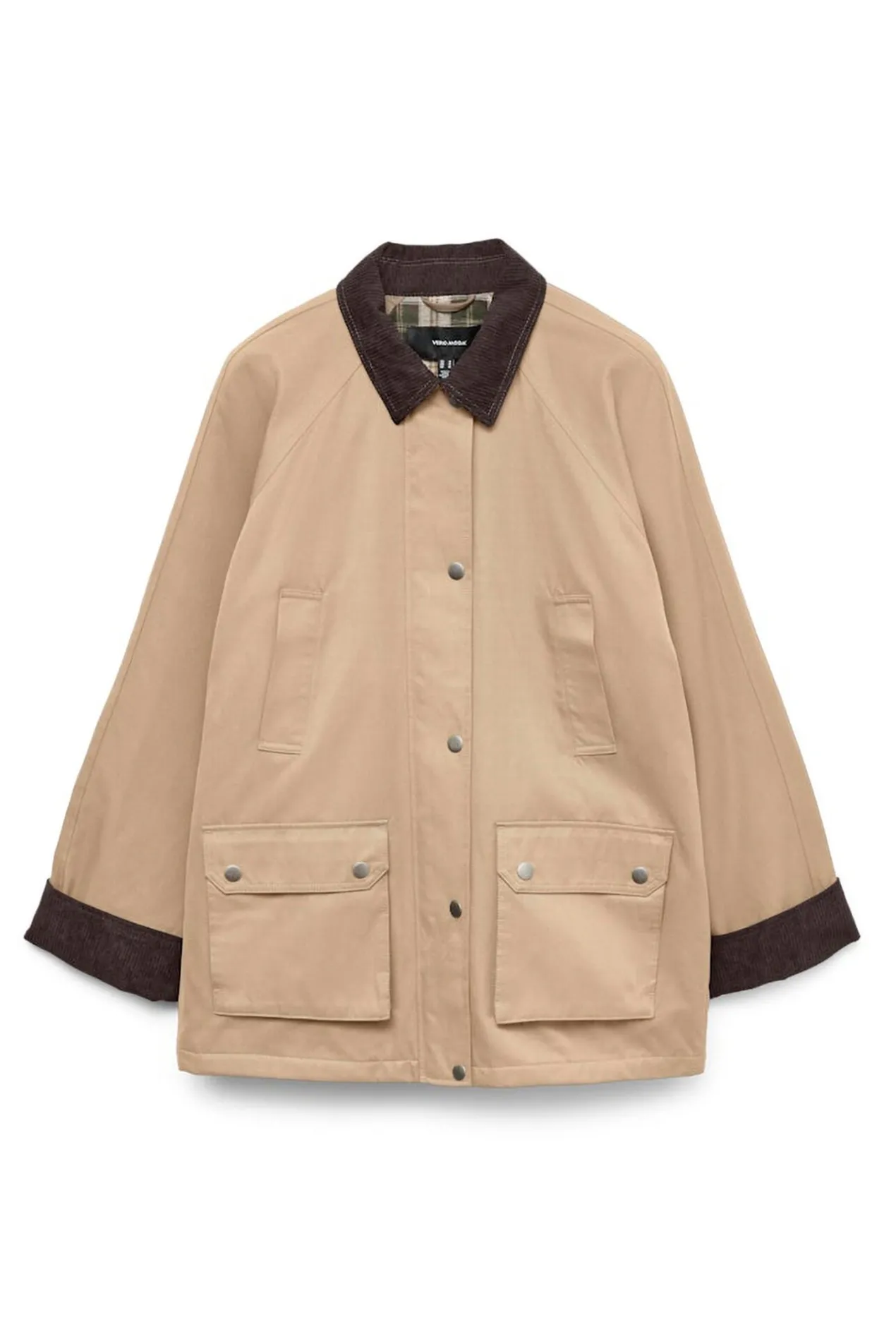 Vero Moda Parka encerada multibolsillos Marrón Clearance