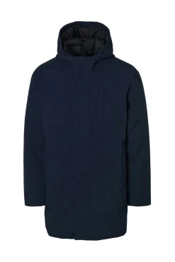 Selected Parka impermeable con capucha Azul marino Hot