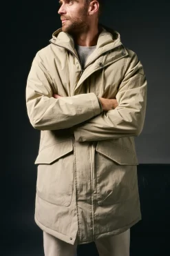 OOTO Parka larga acolchada Beige