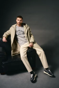 OOTO Parka larga acolchada Beige