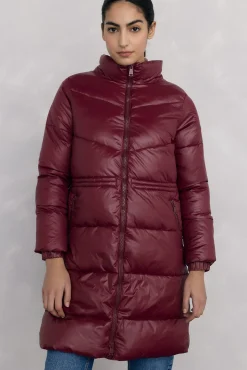 Pedro del Hierro Parka larga capucha Burdeos Outlet