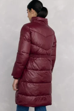 Pedro del Hierro Parka larga capucha Burdeos Outlet