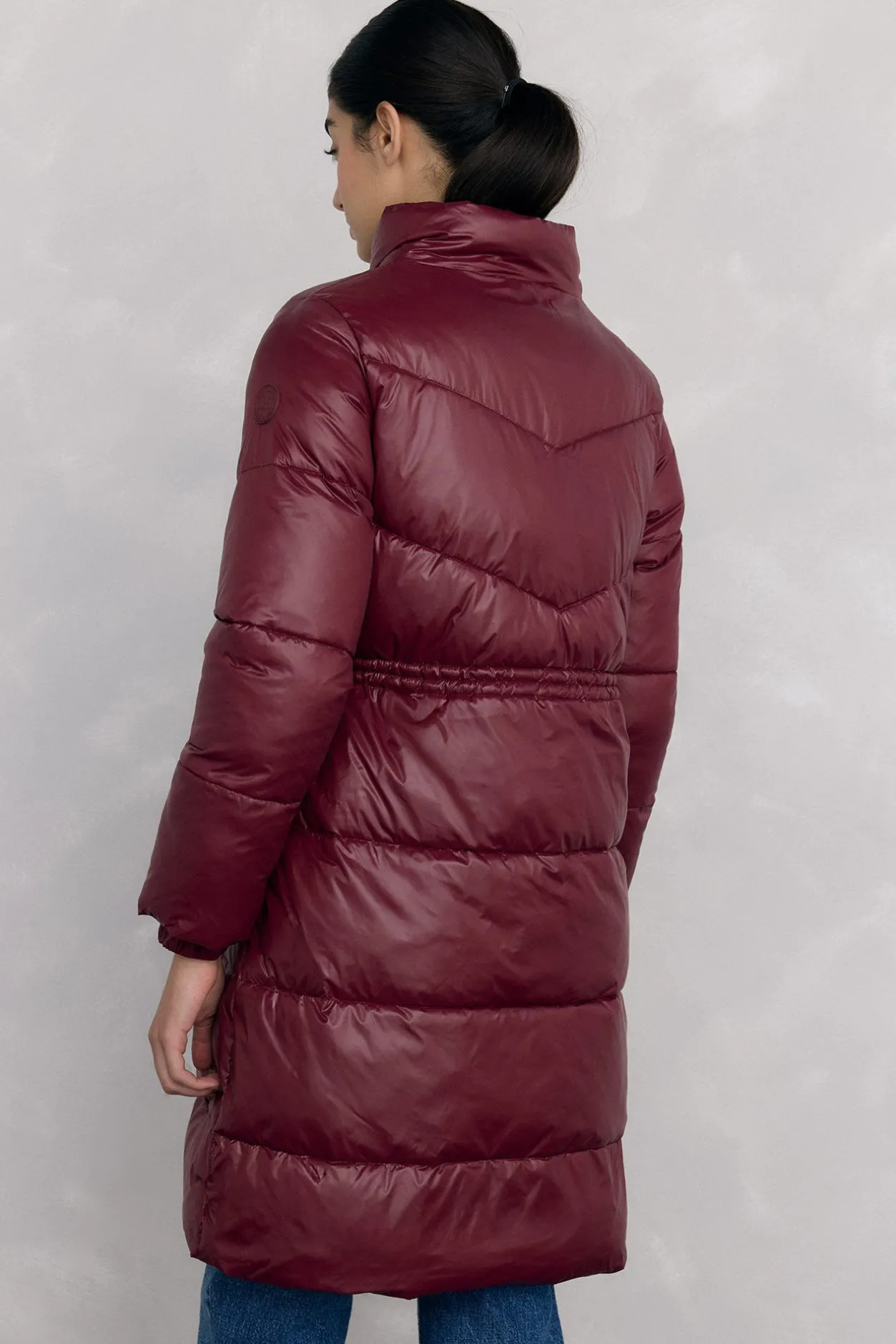 Pedro del Hierro Parka larga capucha Burdeos Outlet