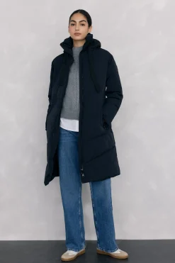 Pedro del Hierro Parka larga capucha Negro Outlet