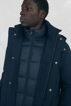 Pedro del Hierro Parka larga capucha con vistas Azul Outlet