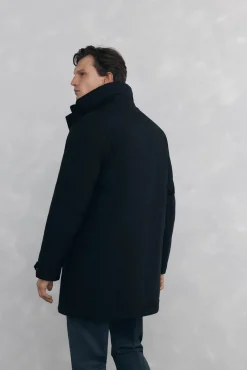 Pedro del Hierro Parka larga capucha con vistas Negro Sale