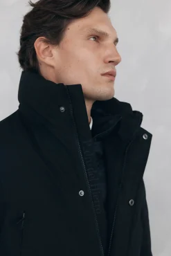 Pedro del Hierro Parka larga capucha con vistas Negro Sale
