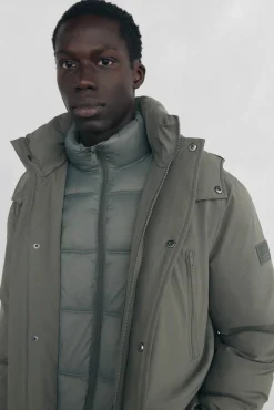 Pedro del Hierro Parka larga capucha con vistas Verde Sale