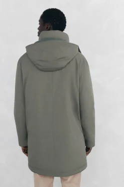 Pedro del Hierro Parka larga capucha con vistas Verde Sale