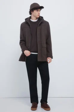 Springfield Parka larga efecto lana estampado Outlet