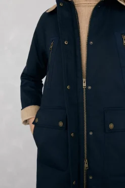 Pedro del Hierro Parka larga encerada Azul Best