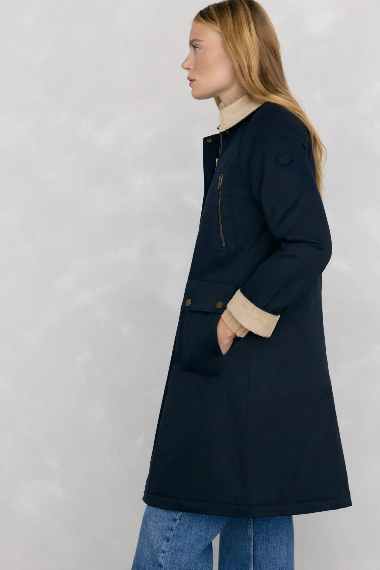 Pedro del Hierro Parka larga encerada Azul Best