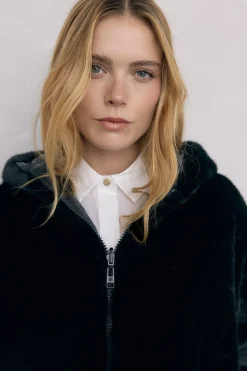 Pedro del Hierro Parka reversible pelo Negro Clearance