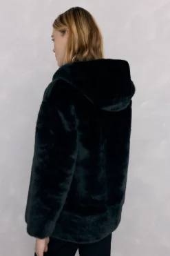 Pedro del Hierro Parka reversible pelo Negro Clearance
