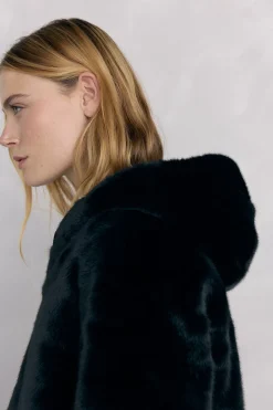 Pedro del Hierro Parka reversible pelo Negro Clearance