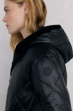 Pedro del Hierro Parka reversible pelo Negro Clearance