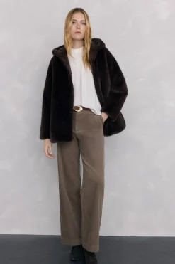 Pedro del Hierro Parka reversible pelo Marr&oacute;n Discount