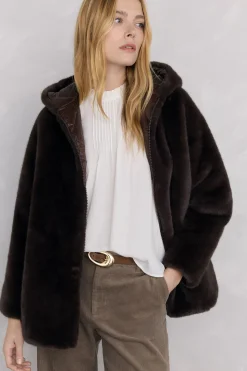 Pedro del Hierro Parka reversible pelo Marr&oacute;n Discount