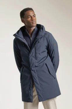 PuroEGO Parka técnica capucha arena Azul marino