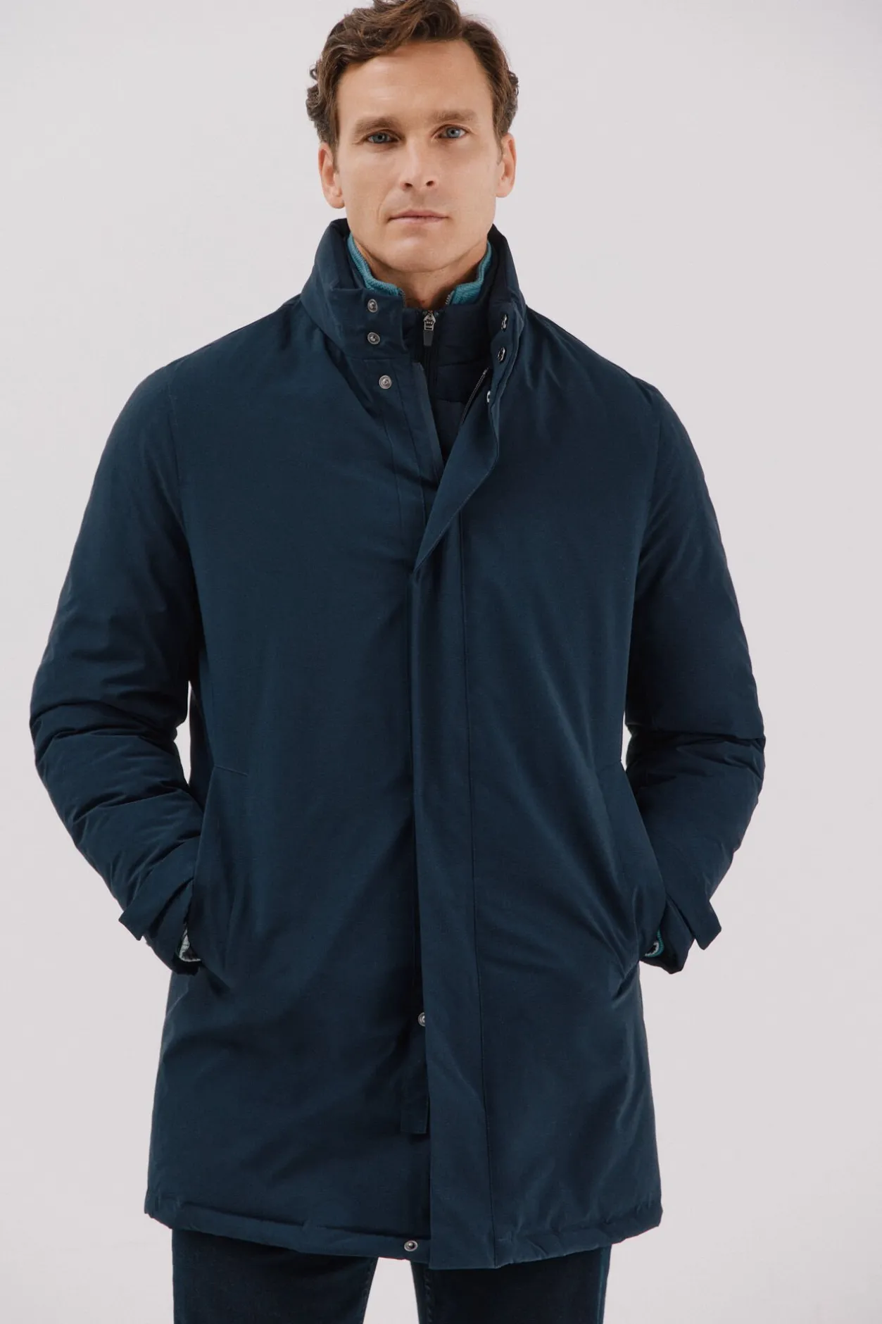 Cortefiel Parka técnica vistas desmontables Azul marino Outlet