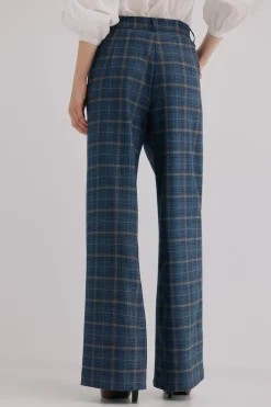 Hoss Intropia Patricia. Pantalones cuadros Azul marino Sale