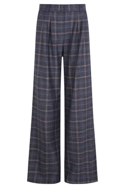 Hoss Intropia Patricia. Pantalones cuadros Azul marino Sale