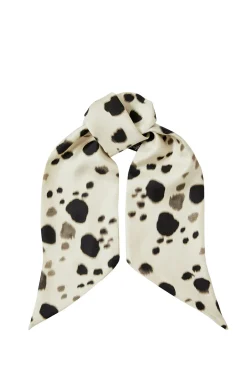 Selected Pañuelo estampado 100% seda. Beige Outlet