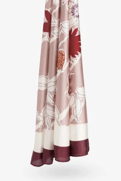 Vilanova Pañuelo Satinado Estampado Floral Rosa Discount