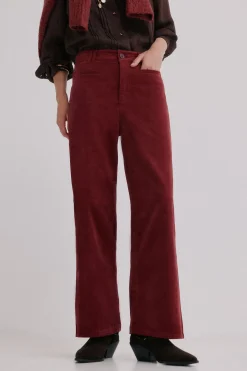 Hoss Intropia Paulette. Pantalón wide leg Granate Clearance