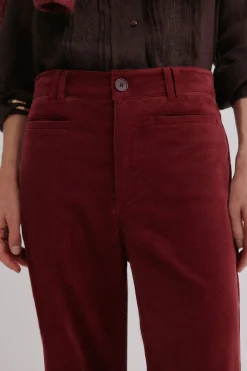 Hoss Intropia Paulette. Pantalón wide leg Granate Clearance