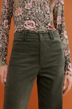 Hoss Intropia Paulette. Pantalón wide leg Kaki Best