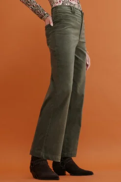 Hoss Intropia Paulette. Pantalón wide leg Kaki Best