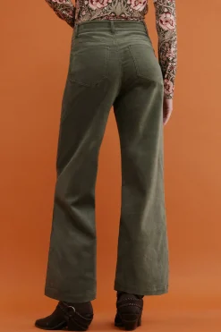 Hoss Intropia Paulette. Pantalón wide leg Kaki Best