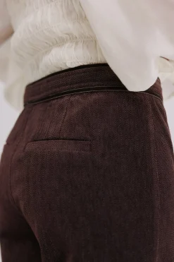 Hoss Intropia Pauline. Pantalón con doble abotonadura Marron Clearance