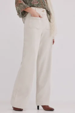 Hoss Intropia Payton. Pantalón de pana Marfil Clearance